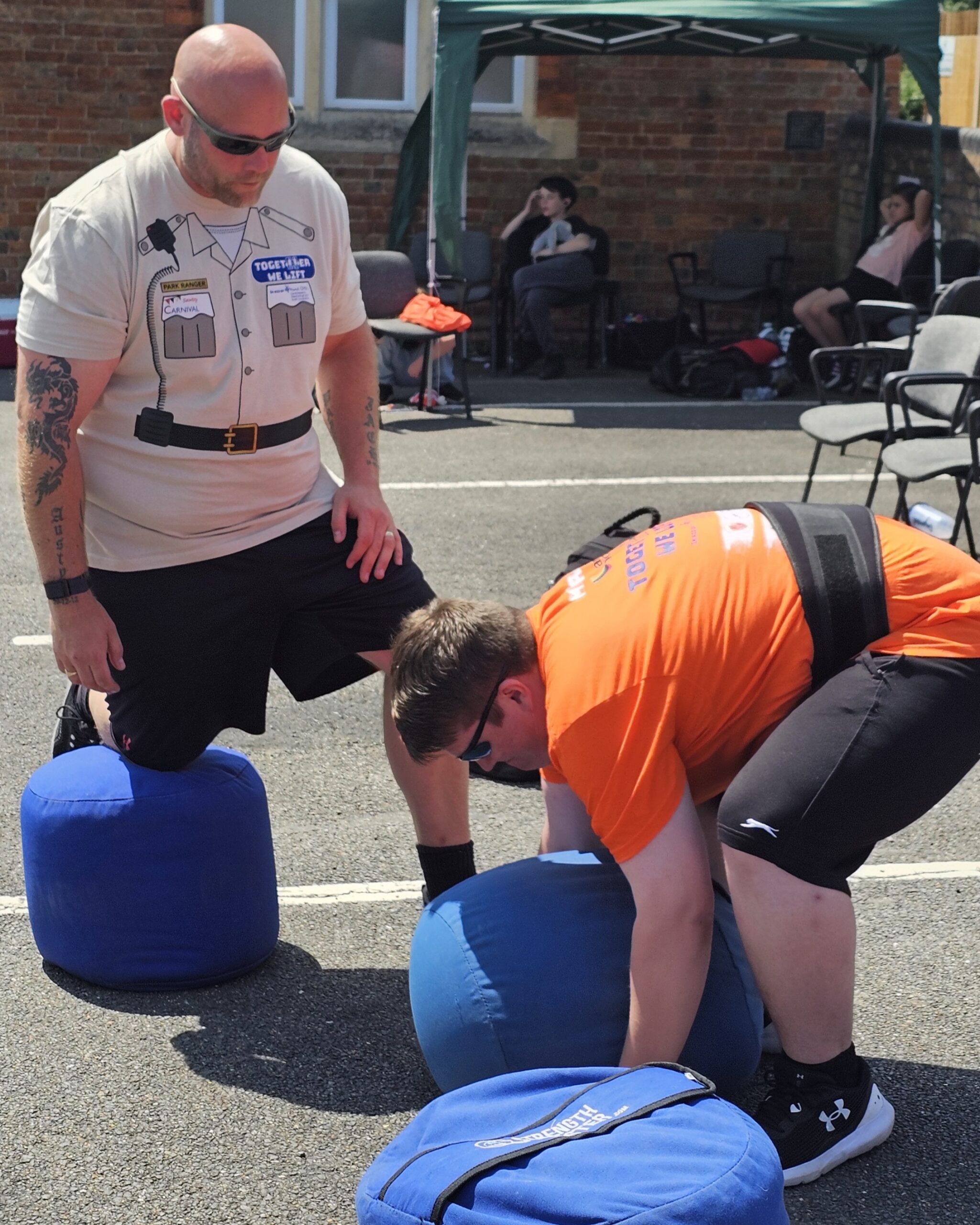 Strength athlete competing in a strongman event