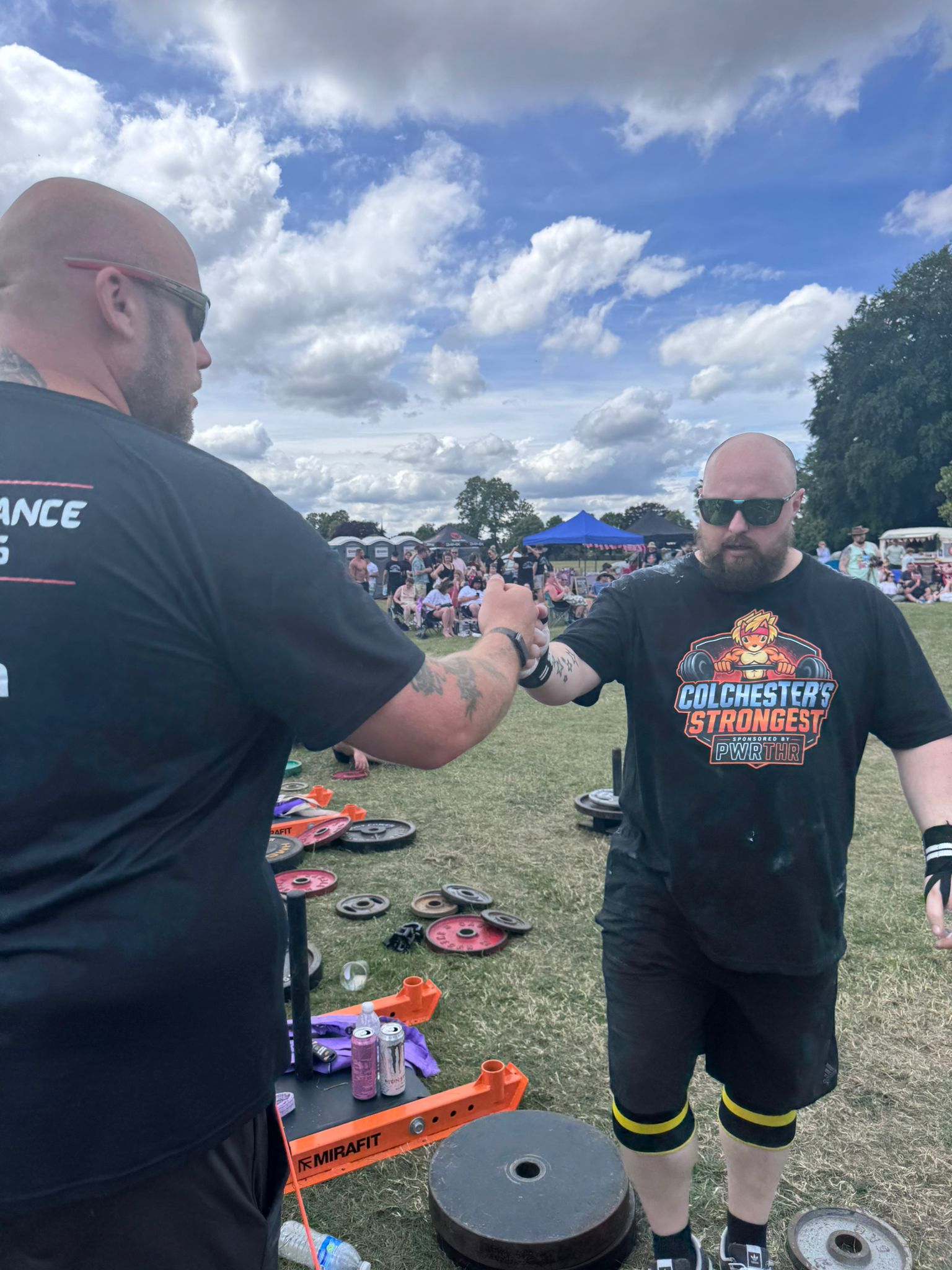 Strength athlete during a outdoor strongman competition